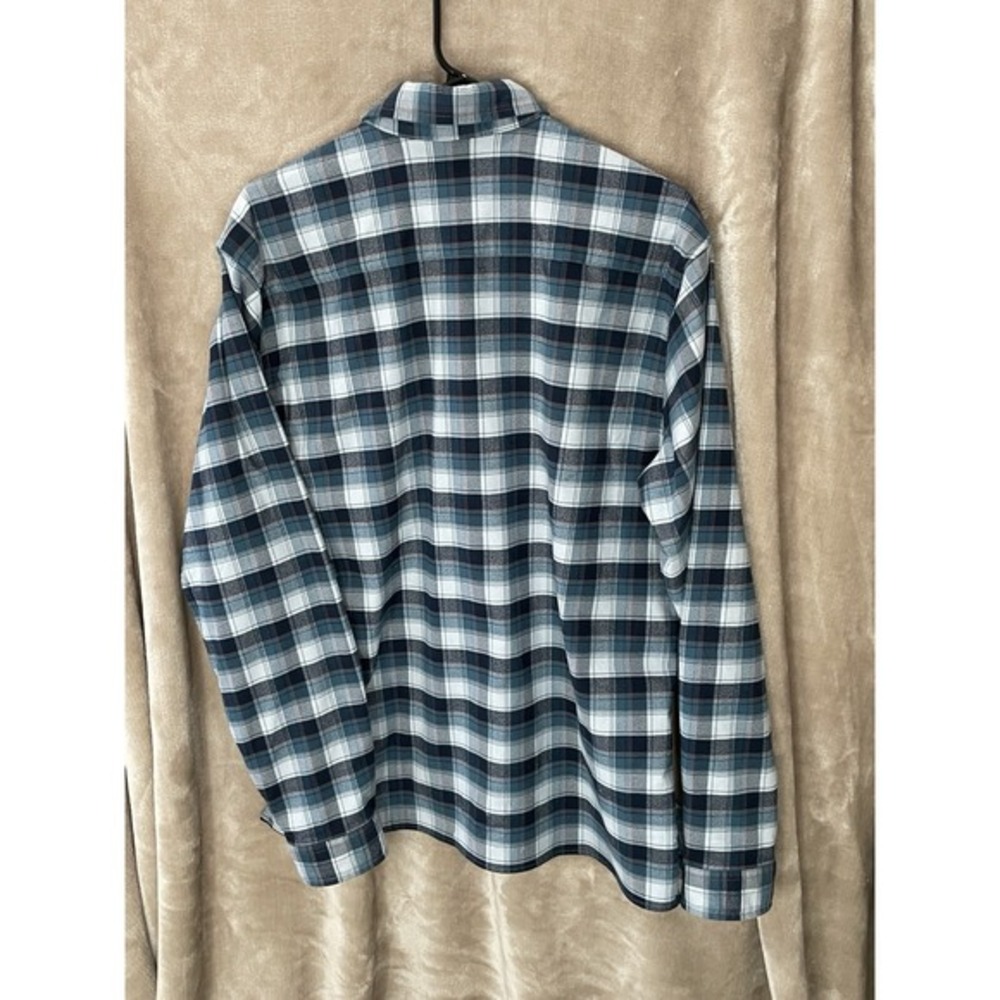 ORVIS‎ Flannel Plaid Shirt Mens M Blue Green  Casual Button Up Long Sleeve - Picture 4 of 13